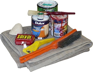 Samples of Tools Needed to Repaint A Stone