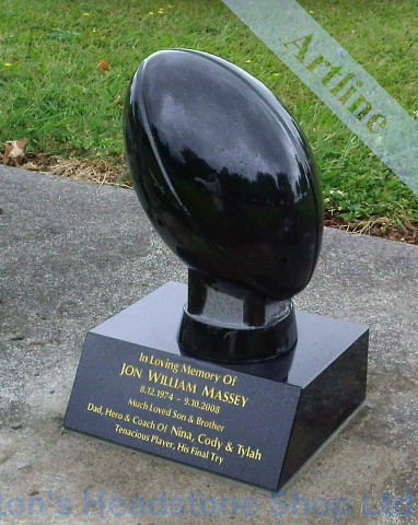 Rugby Ball Headstone