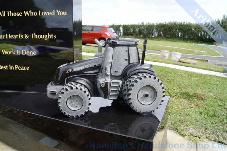 3D Tractor Headstone